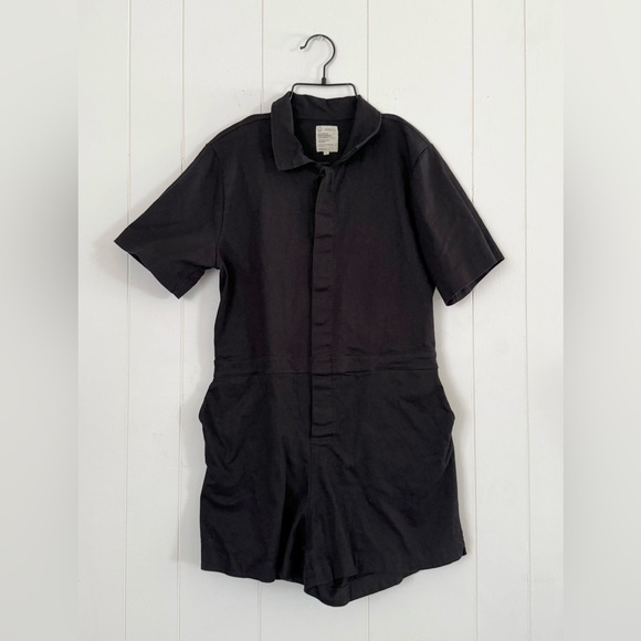 For Days Twill SS Romper Workwear Inspired Utility Large in Black - Picture 2 of 6